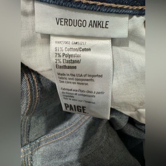 Paige VERDUGO ANKLE jeans - size 26 - Picture 2 of 6